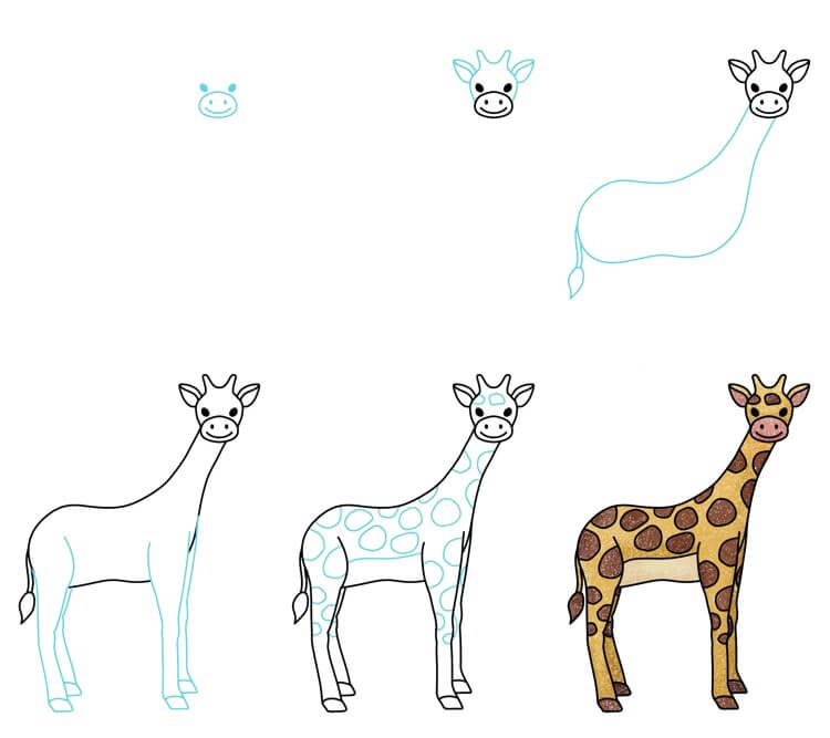 Desenhos de Girafa muito fácil