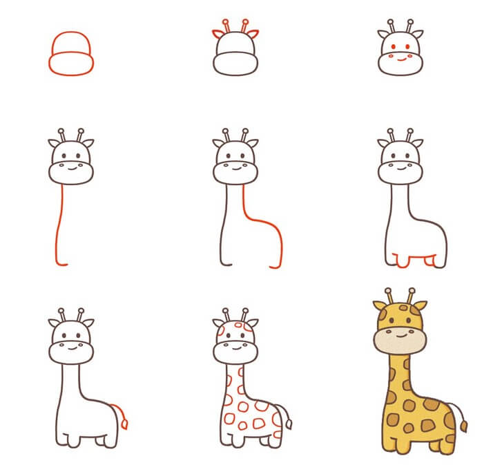 Desenhos de Girafa muito fofa