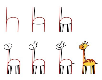 Desenhos de Girafa muito simples