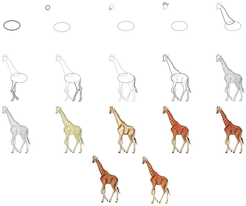 Desenhos de Girafa realista