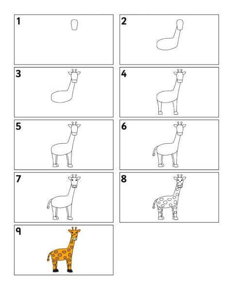 Desenhos de Girafa simples