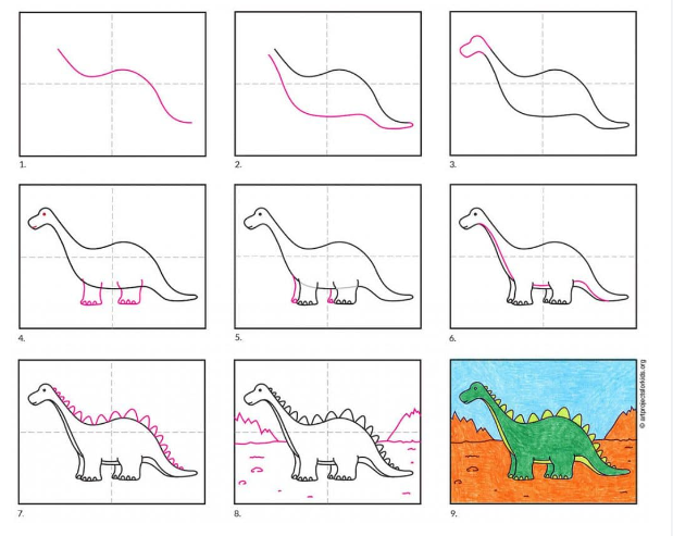 Desenhos de Grande Dinossauro