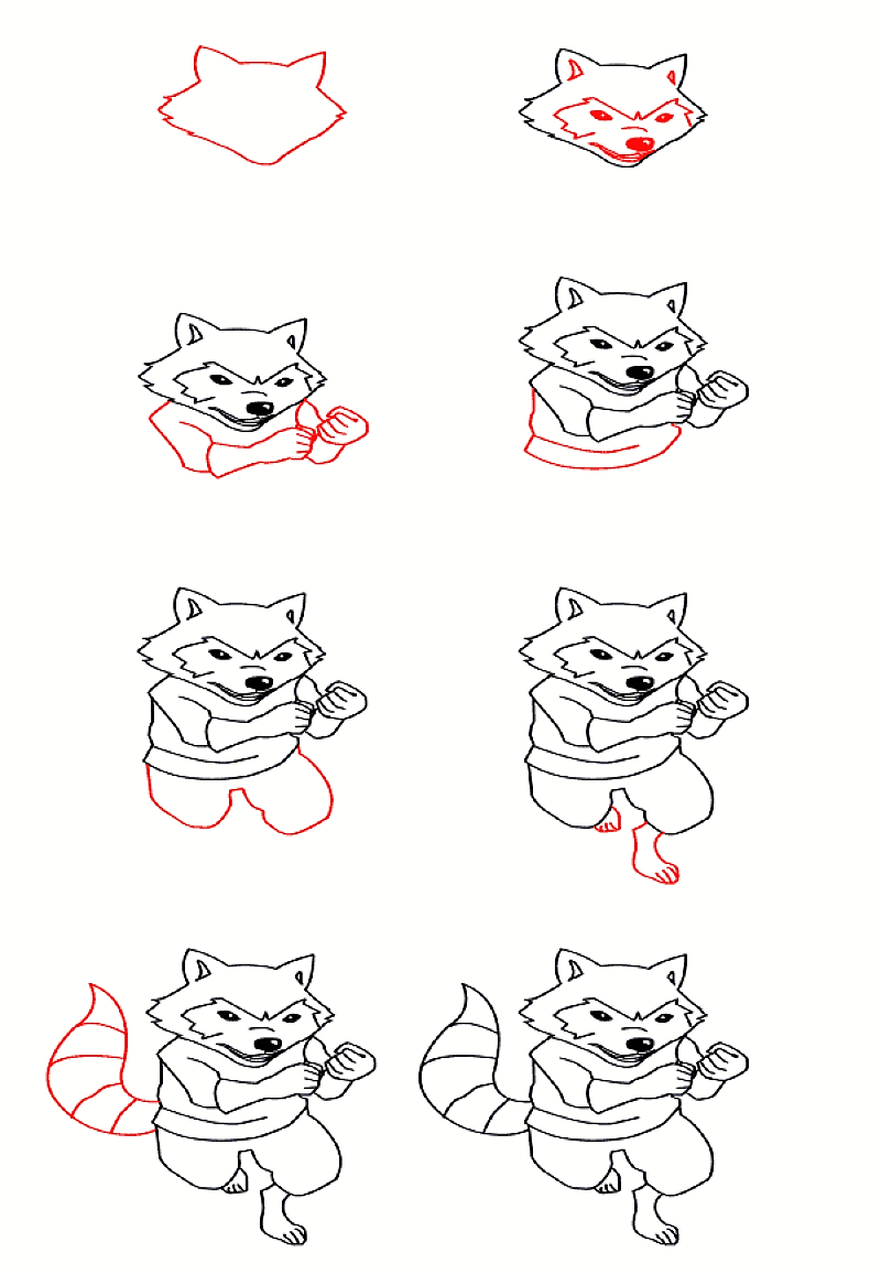 Desenhos de Guaxinim forte