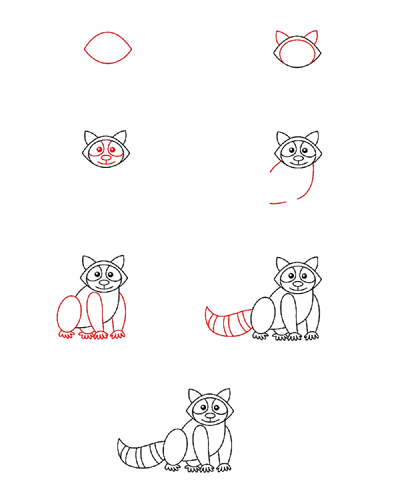 Desenhos de Guaxinim Grande