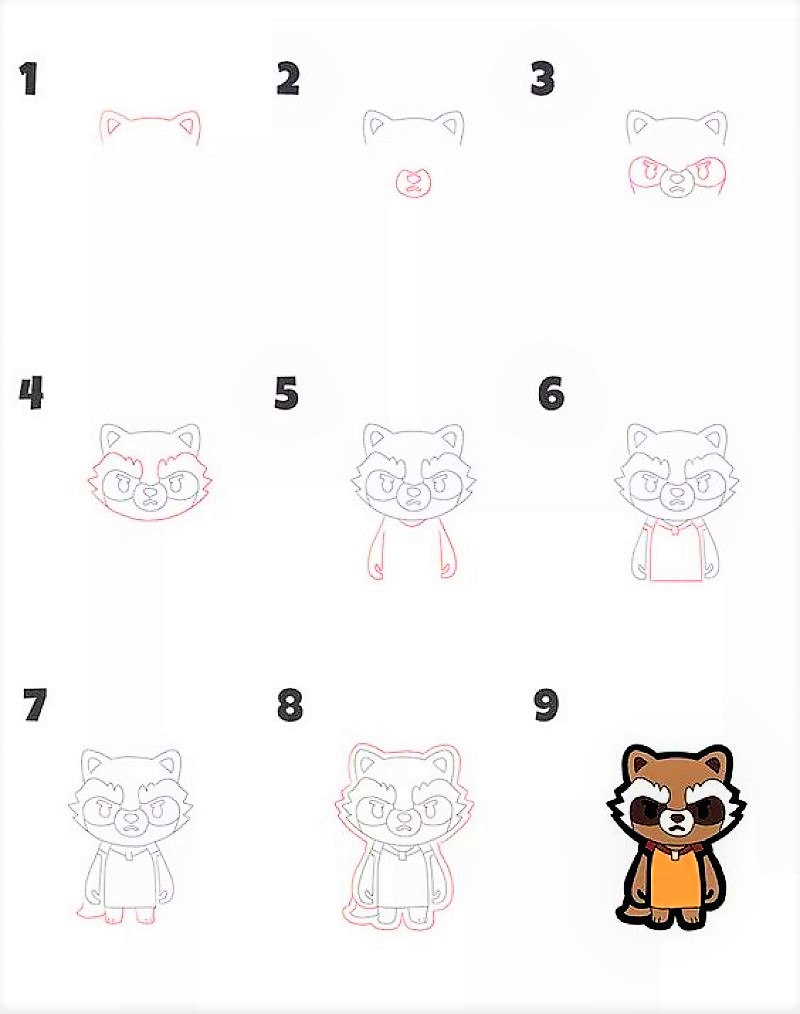 Desenhos de Guaxinim irritado