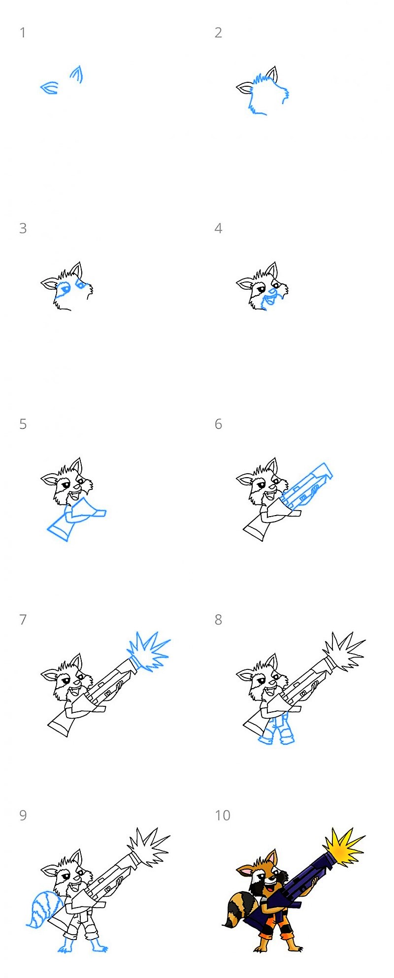 Desenhos de Guaxinim segura arma