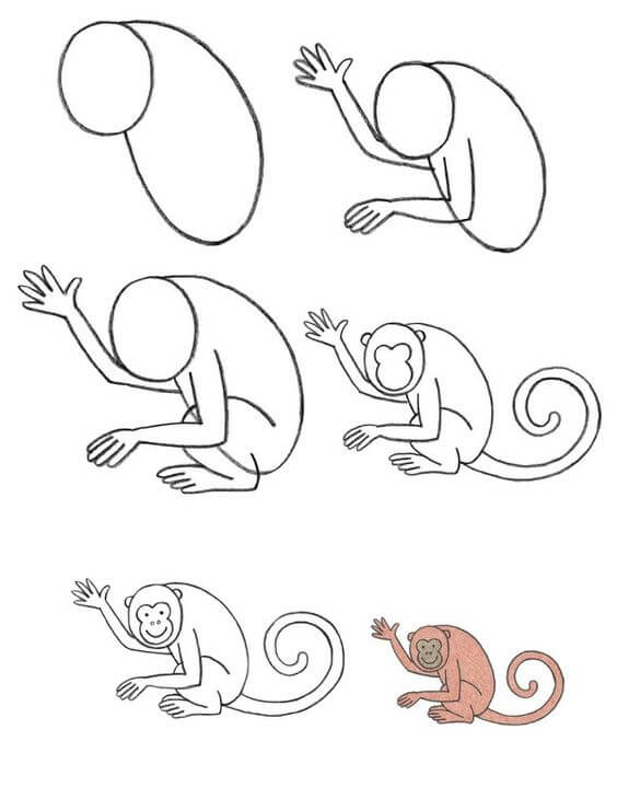 Desenhos de Imagem amigável para macacos