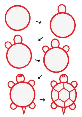Desenhos de Imagem de contorno de tartaruga