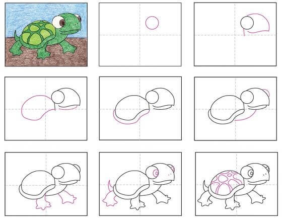 Desenhos de Imagem fofa de tartaruga