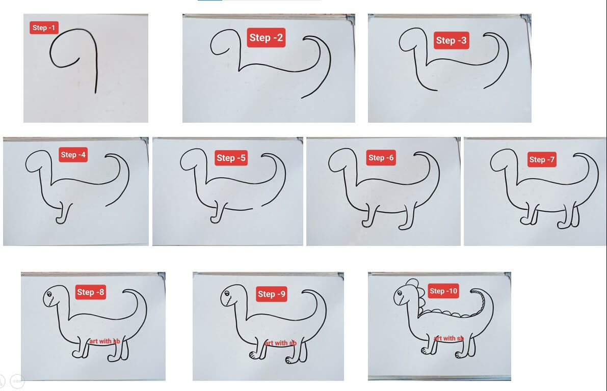 Desenhos de Imagem simples de dinossauro