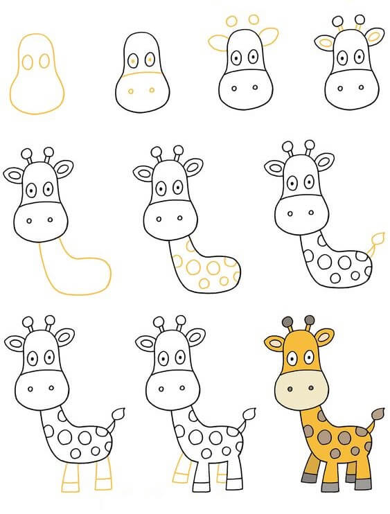Desenhos de Linda girafa grátis