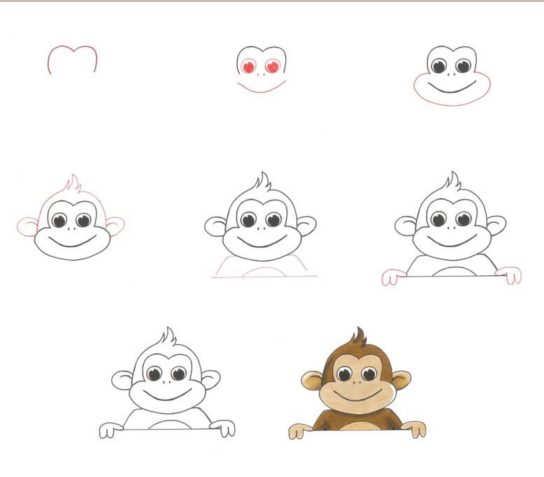 Desenhos de Macaco curioso