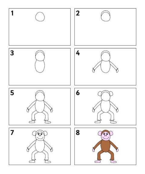 Desenhos de Macaco Dançarino