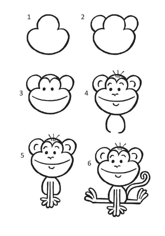 Desenhos de Macaco engraçado