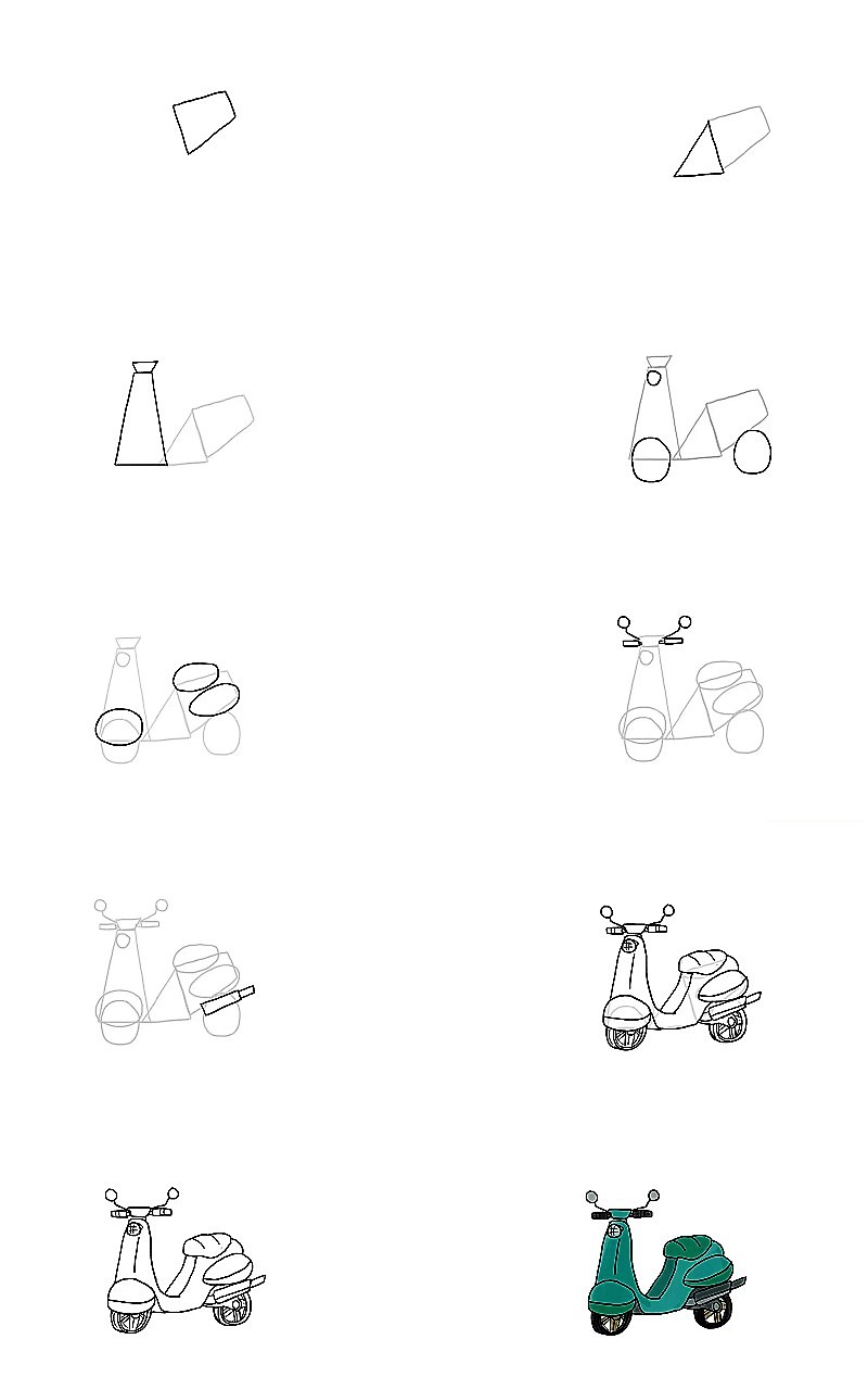 Desenhos de Motocicleta para menina