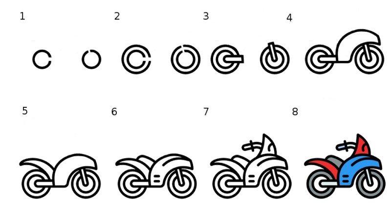 Desenhos de Motocicleta simples