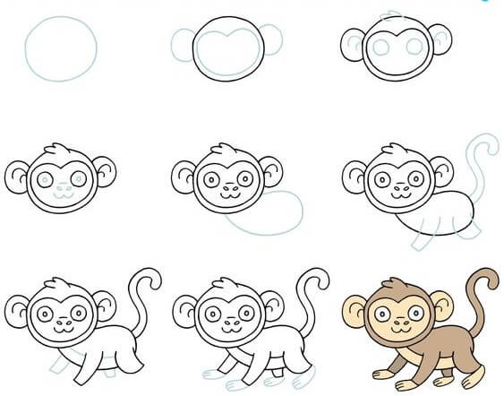 Desenhos de O macaco rastejante