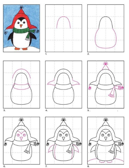 Desenhos de Pinguim de inverno