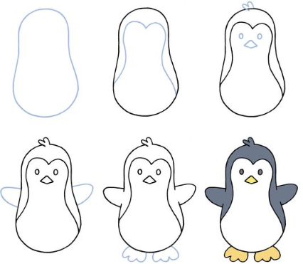 Desenhos de Pinguim engraçado