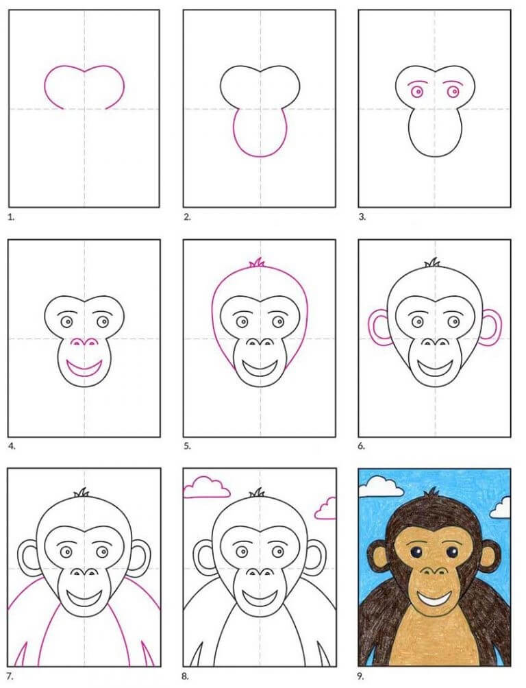 Desenhos de Pintura de macaco