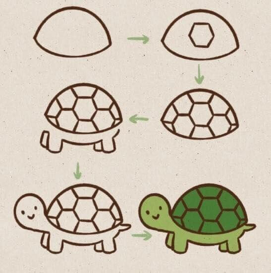 Desenhos de Tartaruga adorável