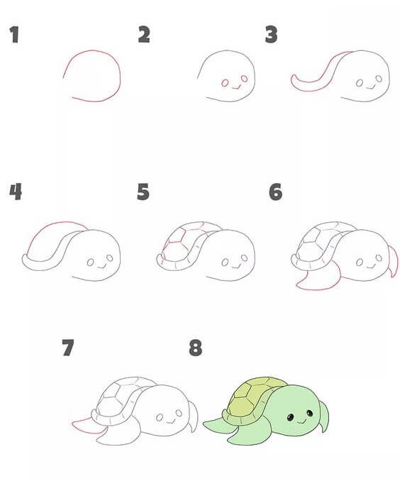 Desenhos de Tartaruga deitada