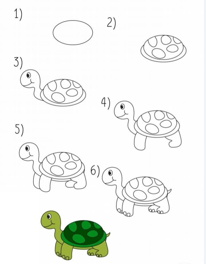 Desenhos de Tartaruga em pé