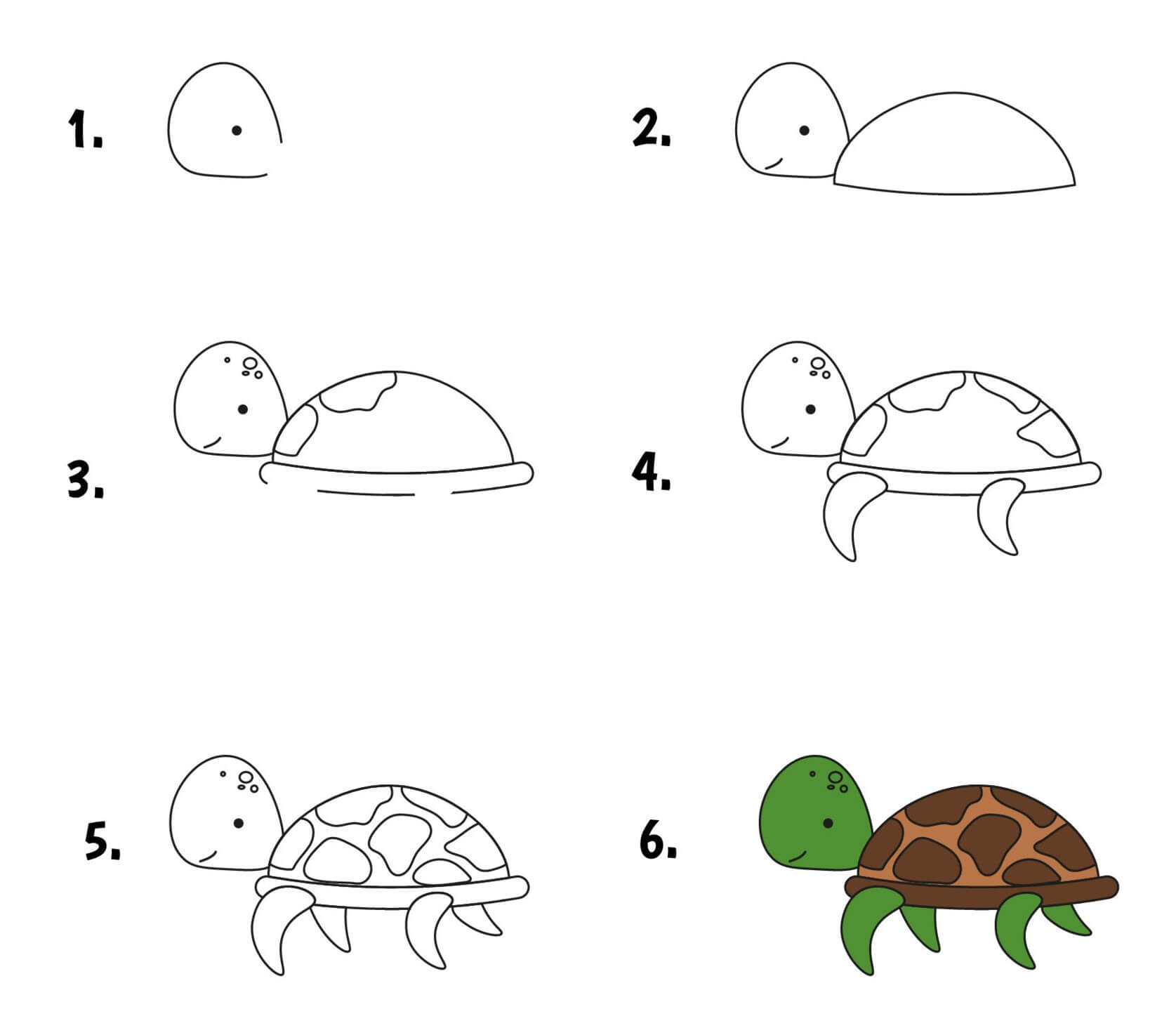 Desenhos de Tartaruga kawaii