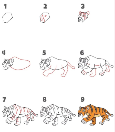 Desenhos de Tigre quieto