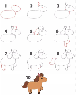 Desenhos de Um cavalo fofo