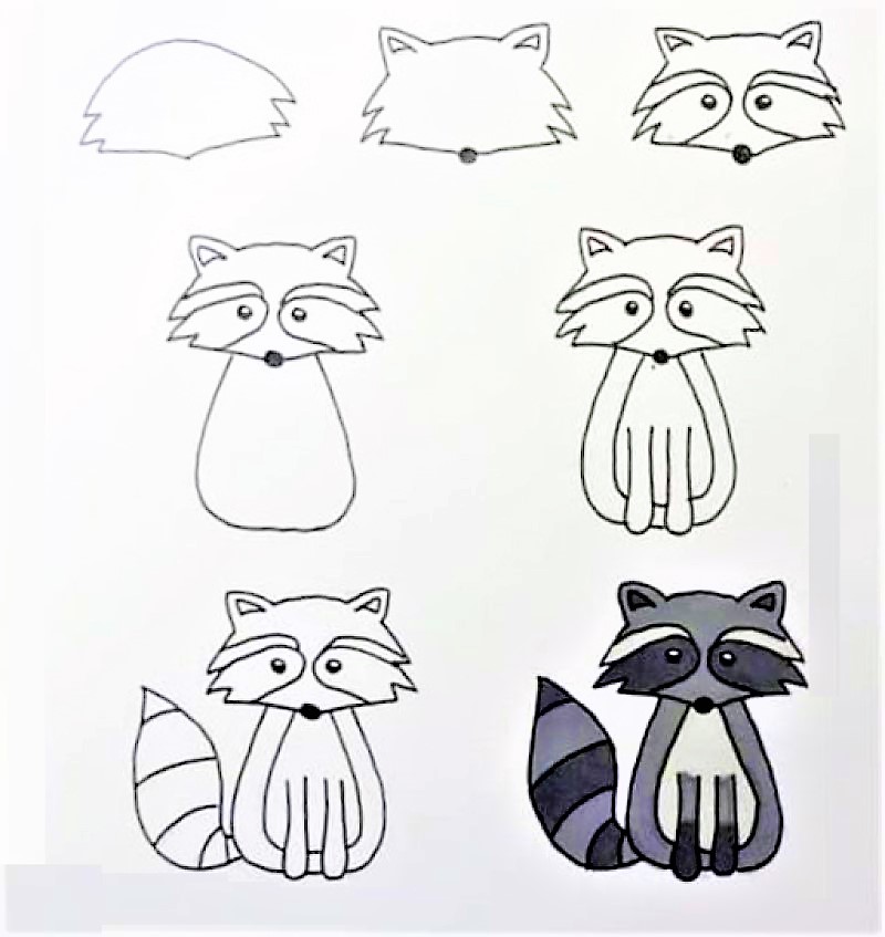 Desenhos de Um guaxinim triste