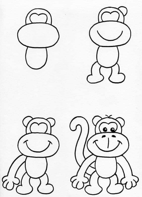 Desenhos de Um Macaco Fácil