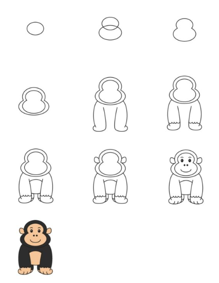 Desenhos de Um macaco simples