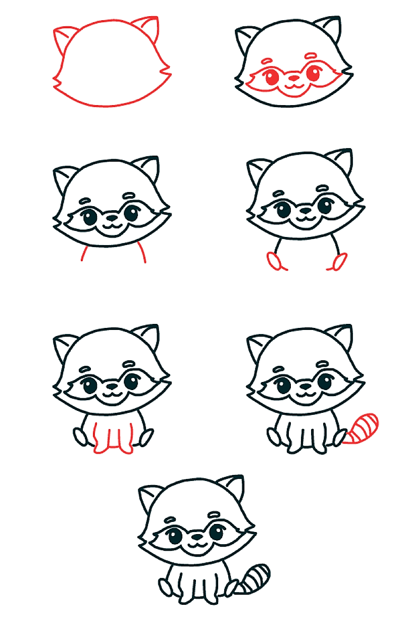 Desenhos de Um sorriso de guaxinim