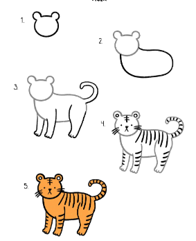 Desenhos de Um tigre simples
