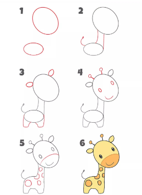 Desenhos de Uma girafa bebê