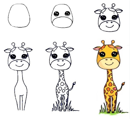 Desenhos de Uma girafa fofa