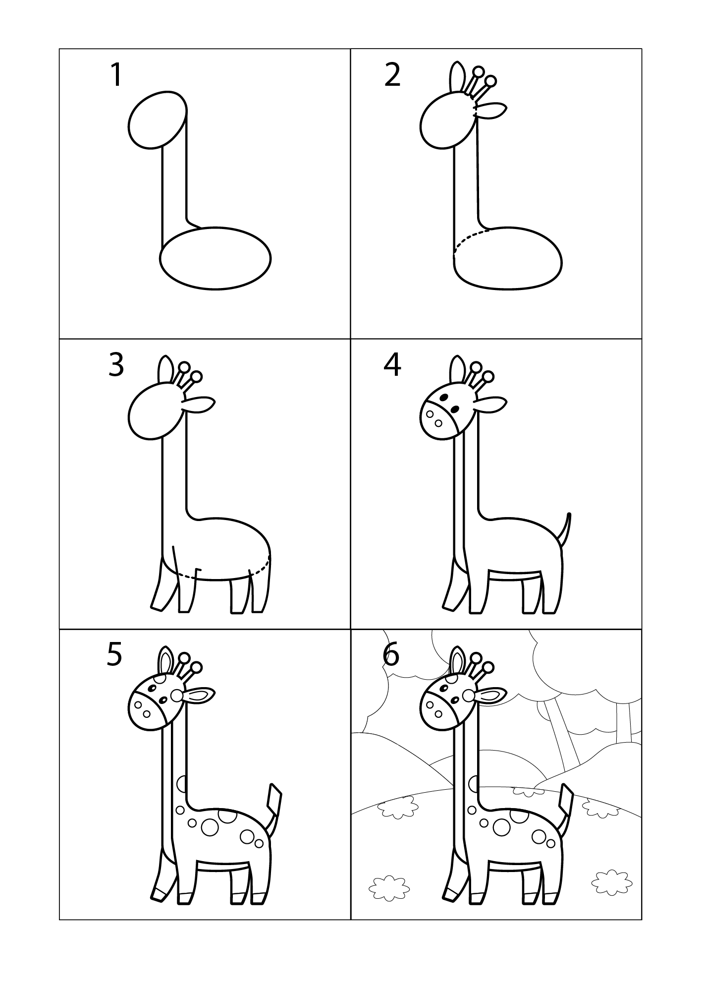 Desenhos de Uma girafa simples
