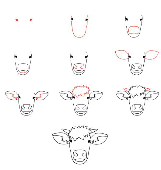 Desenhos de Cara de vaca