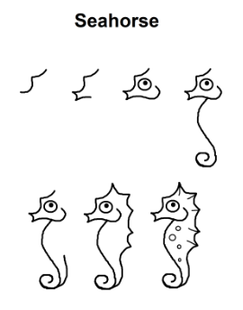Desenhos de Cavalo-marinho para crianças