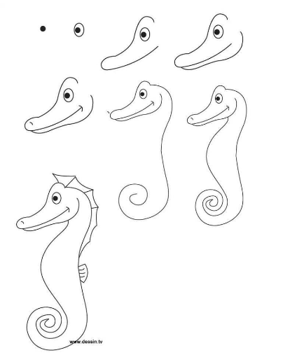 Desenhos de Cavalo-marinho simples
