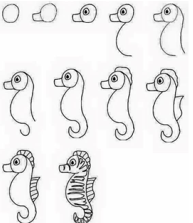 Desenhos de Cavalo-marinho zebra