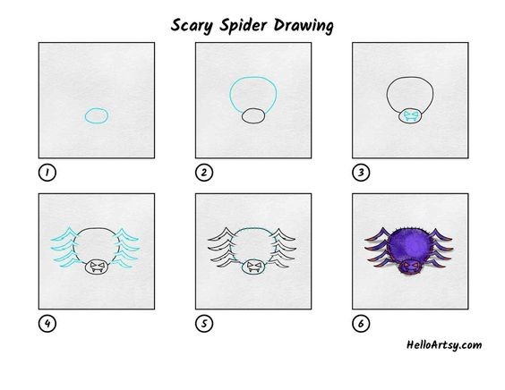 Desenhos de Imagem assustadora de aranha