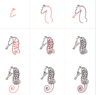 Desenhos de Imagem de detalhe cavalo-marinho