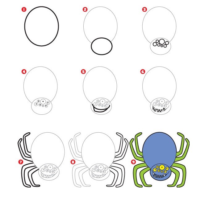 Desenhos de Imagem de monstro aranha