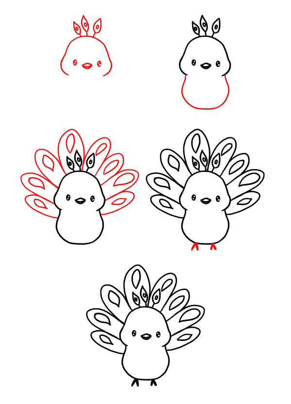 Desenhos de Imagem de pavão bebê