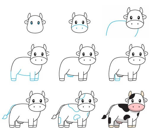 Desenhos de Imagem fofa de vaca