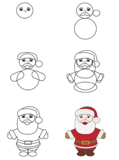 Desenhos de Papai Noel - ideia 5