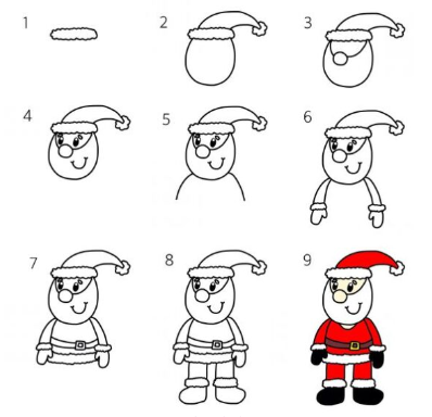 Desenhos de Papai Noel - ideia 6