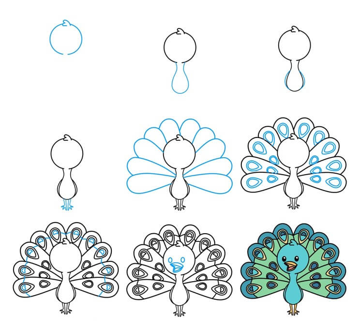 Desenhos de Pavão bebê